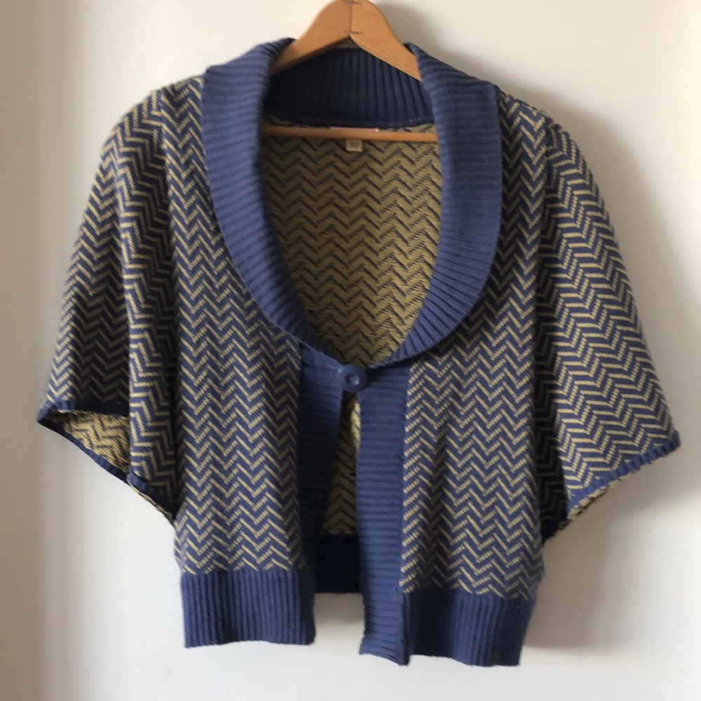 Lux Chevron Poncho Cape Cardigan
